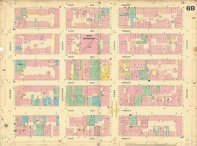 £219 • Buy Sanborn NYC #68 Manhattan Midtown Kips Bay NoMad Rose Hill Gramercy 1899 Map