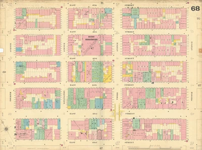 £219 • Buy Sanborn NYC #68 Manhattan Midtown Kips Bay NoMad Rose Hill Gramercy 1899 Map
