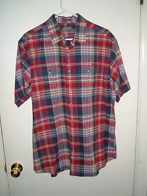 Eddie Bauer Adult LT (Large Tall) Button Down Plaid Short Sleeve Shirt • $6.95