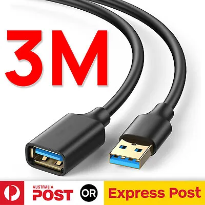 $8.50 • Buy 1/2/3M USB Extension Data Cable USB 3.0 Male To Female Adpter Cord For Computer