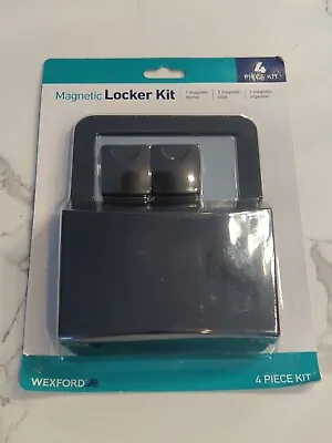 Wexford 4 Piece Magnetic Locker Kit~Black ~Magnetic Mirror 2 Clips & Organizer • $7.50