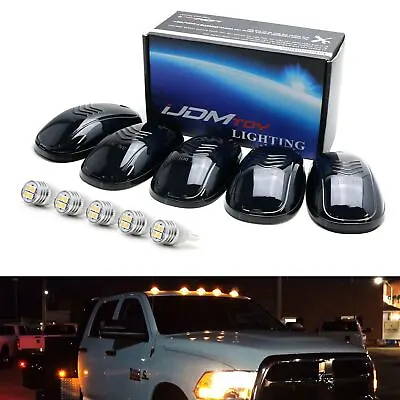 5pc Set Smoked Lens Truck Cab Roof Lights W/ Amber LED Bulbs For Truck SUV 4x4 • $33.29