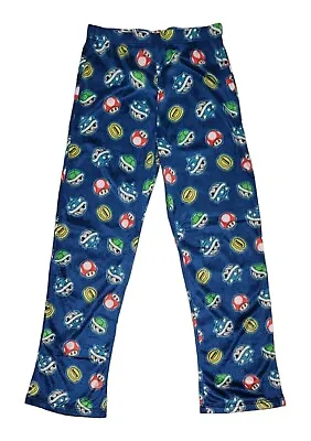 SUPER MARIO Pajama Sleep Pants Nintendo Brand SIZE L 14-16 Color Blue.  • $10.99