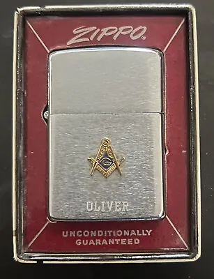 Vintage Masonic Zippo Lighter 1950-1957 Personalized W/box Matching Numbers I/o • $125