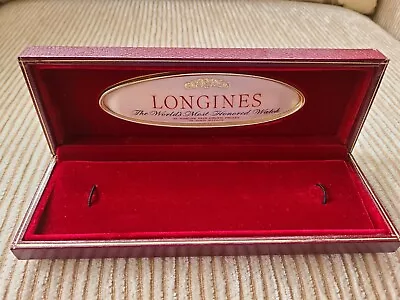 Rare Vintage Longines Red Velvet Leather Case Watch Presentation Box • $69.99