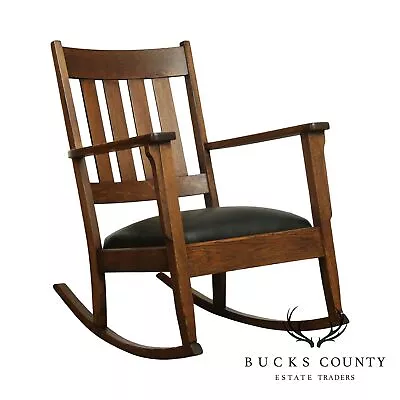 Antique Mission Style Oak Rocking Chair • $795