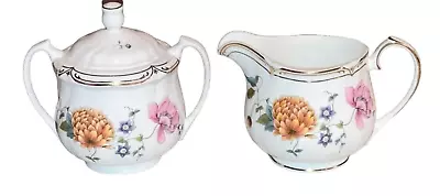 Wedgwood ROSEMEADE Creamer & Sugar Bowl Fine Bone China England • $45.94