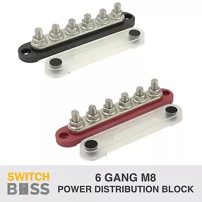 6 GANG M8 SET Power Distribution Block Bus Bar Terminal Post Stud 12v 24v 8mm • $30.90