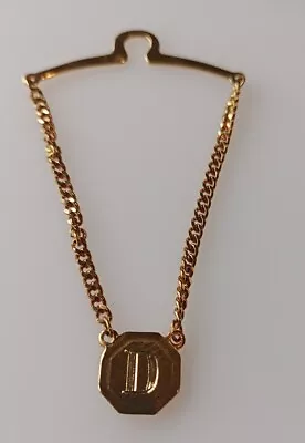 Vintage Letter D Initial Mens Tie Chain Engraved Monogram Personalized • $10