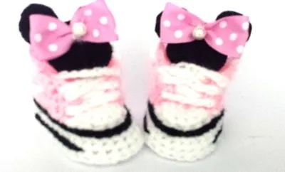 £4.99 • Buy Baby Crochet Shoes Yours Baby's Name Trainers Handmade Sneakers