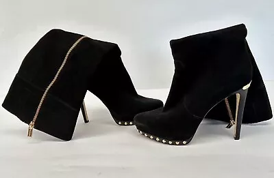 Michael Kors Black Suede High Heel Boots Womens Size 8M • $40