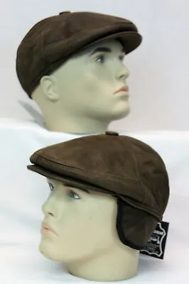 REAL SHEEPSKIN SHEARLING LEATHER Driving Newsboy Hat Gatsby OLIVE/TOBACCO S-3XL • $25