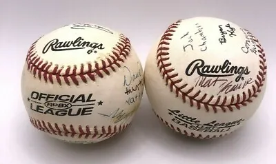 $14.99 • Buy Signed Baseball Balls Rawlings Lot Of 2 Genuine Leather Pill Little League Game