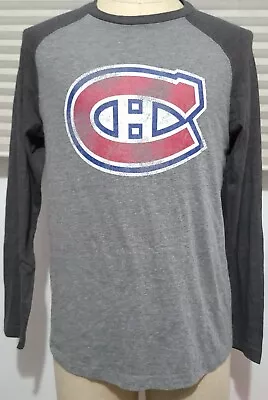 Montreal Canadiens Distressed Team Tri-Blend Raglan Long Sleeve T-Shirt ~ Size M • $8