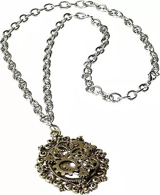 Steampunk Gear Necklace Fancy Dress Up Halloween Adult Costume Accessory • $17.47