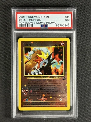 $1.25 • Buy Pokemon Card PSA 7 NM Entei 2001 Black Star Promo Rev Foil Movie 3 #34 WotC