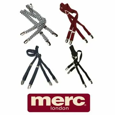 £16.99 • Buy Merc London Mens New 1/2 14mm Thin Mens Punk Mod Vintage Braces
