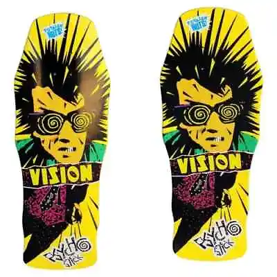 Vision -double Take Psycho Stick Skateboard Deck-reissue-10 -yellow-double Sided • $84.99