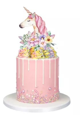 Unicorn Cardstock Cake Topper Decoration • $12