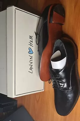 Rare Lanvin Collaboration Wth H&M 2010 Black Menswear Dress Shoes UK 10 -10.5 • £85