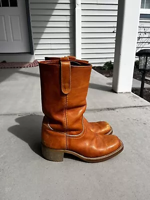 Vintage Leather Chore Boots Size Mens 8-8.5 D • $78.99