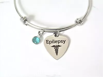 Epilepsy Medical Bracelet Epilepsy Medical Jewelry Gift For Mom Epilepsy   • $24