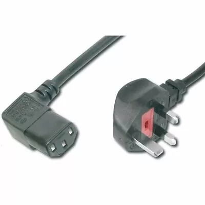 2m 13a Uk Mains Plug To Right Angled C13 Iec Socket Cable • £6.99