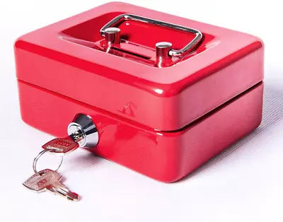 Small Cash Box With Lock And Slot Metal Coin Bank Piggy Bank For Adults • $12.52