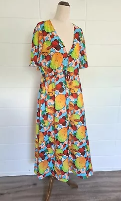 $54.95 • Buy LORRAINE Little Party Dress Summer Feast Mango Cherry Dress Sz 12