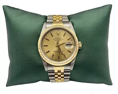Rolex Datejust 36mm Jubilee 18K Gold & Steel Champagne Dial Watch Ref. 16233 • $5000