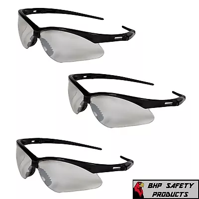 3 Pair Kleenguard Nemesis Safety Glasses Indoor/outdoor Mirror Black Frame 25685 • $15.75