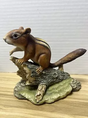 $14.99 • Buy Chipmunk Figurine Andrea By Sadek Woods Log Woodland Animal Nature Made In Japan