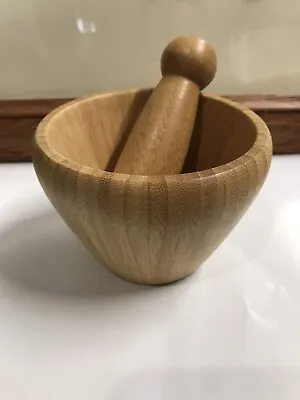 Bamboo Motar And Pestle.  3.5” • $20