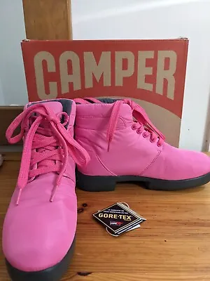 CAMPER Goretex Pink Lace-up Ankle Boots Size 38 • £29.99