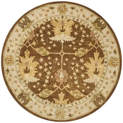 $279.50 • Buy 6' Round Arts & Crafts William Morris Style Plush Wool Area Rug *FREE SHIPPING*