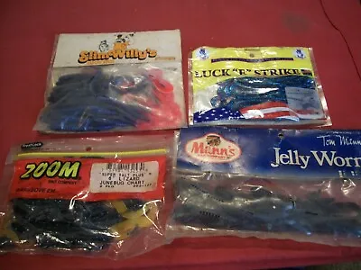 Jelly Worms Fishing Bait 4 Bags Zoom Mann's Slim Willys & Luck E Strike • $11.99