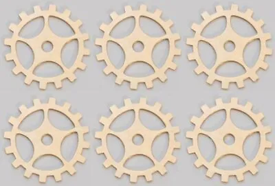 6/Pk 24 Gauge Brass Gears Blanks Spokes 3/4  Metal Jewelry Making Pendant Charm • $7.47