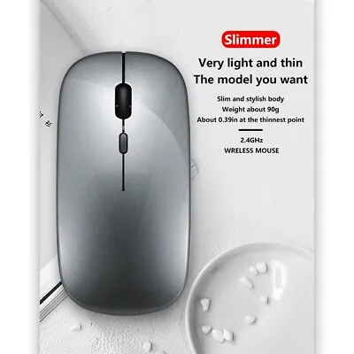 Wireless Bluetoothcomputer Mini Mouse With 2.4g Link Silent Buttons Rechargeable • £7.47