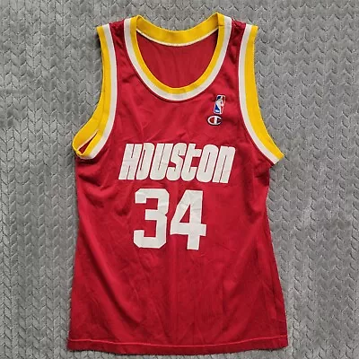 Vintage 90’s Champion Houston Rockets Hakeem Olajuwon Jersey #34 NBA Size 40 M/L • $44.99