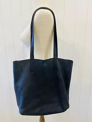 Kate Spade Black Pebble Leather Tote Shoulder Bag Long Double Strap Fits Laptop • $52.50