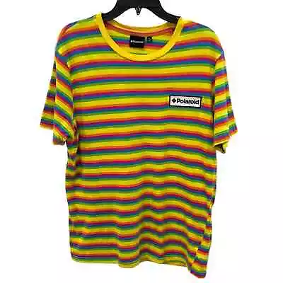 Rainbow Polaroid Striped T-Shirt Size Large • $15