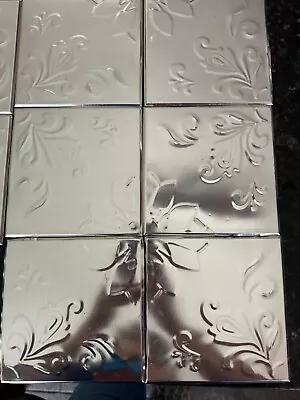 Silver  ACCENT / Decorative  Tiles 6X6   - Tin Backsplash - 27 PIECES USED • $32.99