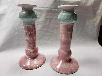 Solimene Vietri Made In Italy Pair Of Candlesticks Holders • $35