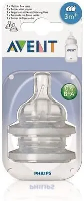 Philips Avent Baby Bottle Classic+ Teat Medium 3m+ 2Pk • $59.19