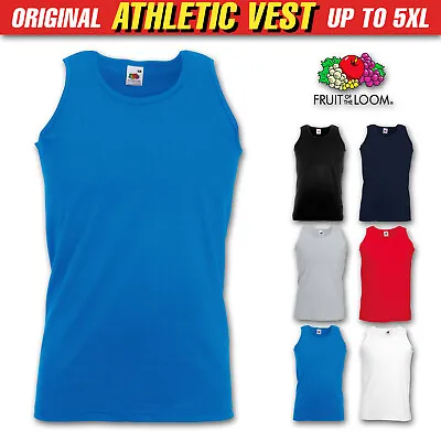 Mens Plain Workout Vest Tank Top Cotton Summer Sleeveless Training Blank Fruit • £5.06