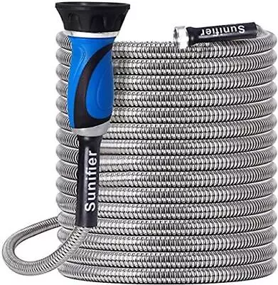 Metal Garden Hose 15 Ft 30 Ft With Hose Nozzle Flexible  Assorted Sizes  • $40.95