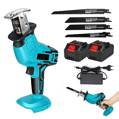 Handheld Electric Reciprocating Chainsaw Cordless Cutter With 2 Battery 4 Blades • $47.99