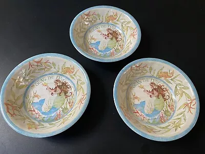 Certified International- Mermaid Melamine Bowls 7.5” Set Of 3 - Susan Winget  • $20