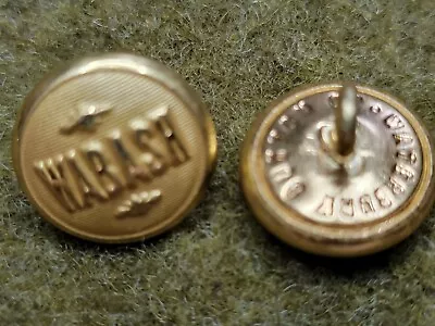 Wabash Railroad Uniform Button Original Gold Small             2 Buttons • $24