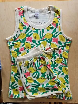 Nwot Hanna Andersson Zesty Citrus Women's Tank Short John Pajamas L 12 14 • $54.99